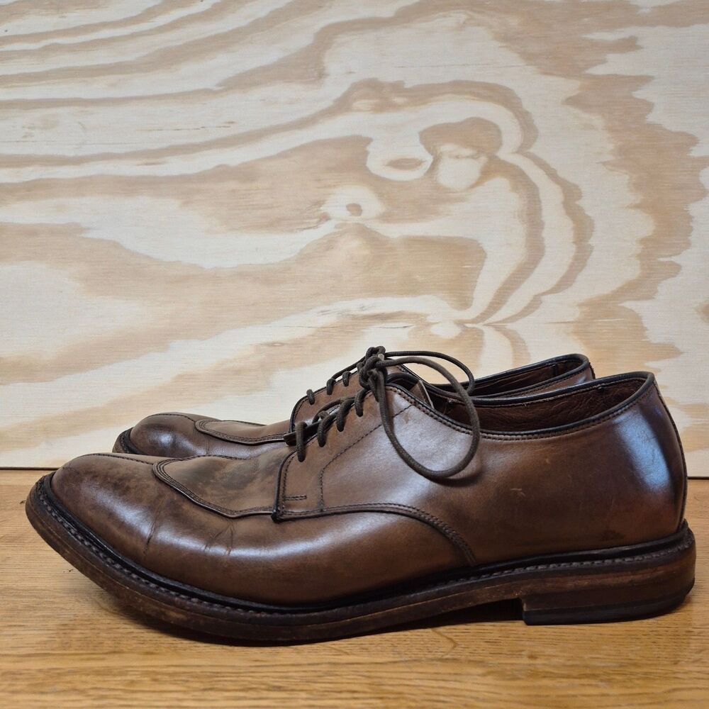 Allen Edmonds Mens 12 D Brown Leather Split Toe Derby Dress Shoes USA